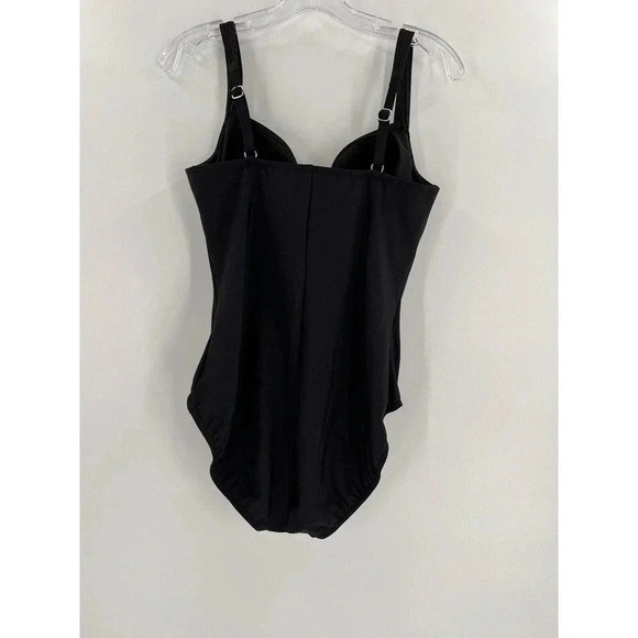 LAND'S END Womens Black Tummy Control GRECIAN STYLE CLASSIC SWIM TANK Size 14P - Picture 4 of 6